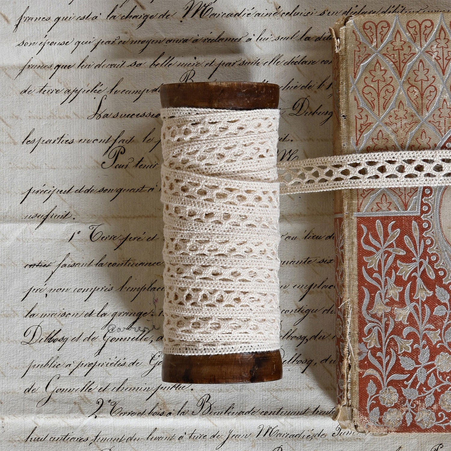 Lace Ribbon on Wooden Spool, Yozo Studio